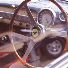 Lenkrad von einem Oldtimer